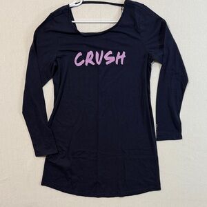 Victoria's Secret Black Chemise with Pink Crush Design